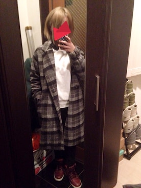 「ehka sopo（エヘカソポ）のアイテム（チェスターコート）」を使った、うさめさん（レディース・153cm）の冬コーディネート