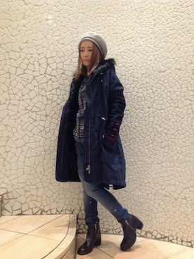 「B'2nd（ビーセカンド）のアイテム（ハンチング/ベレー帽）」を使った、B'2nd roit ＳＨＩＮＪＵＫＵさん（レディース・155cm）の冬コーディネート
