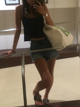 「Abercrombie&Fitch（アバークロンビーアンドフィッチ）のアイテム（キャミソール）」を使った、sese228さん（レディース・157cm）の夏コーディネート