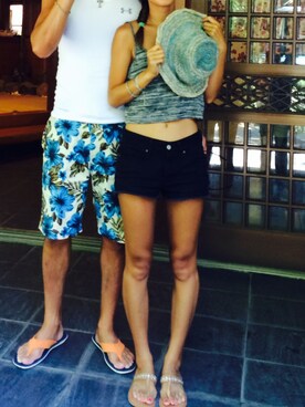 「Abercrombie&Fitch（アバークロンビーアンドフィッチ）のアイテム（サンダル）」を使った、sese228さん（レディース・157cm）の夏コーディネート