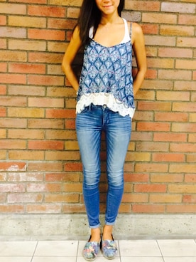 「Abercrombie&Fitch（アバークロンビーアンドフィッチ）のアイテム（キャミソール）」を使った、sese228さん（レディース・157cm）の秋コーディネート