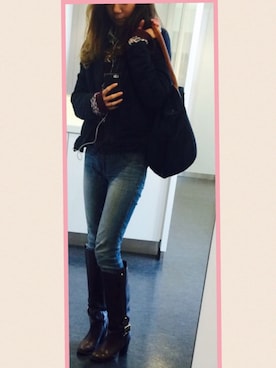 「Abercrombie&Fitch（アバークロンビーアンドフィッチ）のアイテム（ブルゾン）」を使った、sese228さん（レディース・160cm）の冬コーディネート