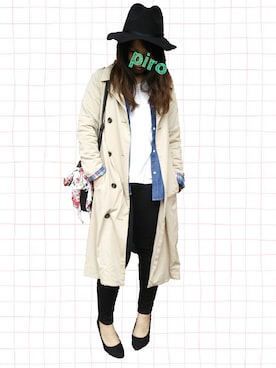「AVAN LILY（アヴァンリリィ）のアイテム（トレンチコート）」を使った、pir☺︎ ︎さん（レディース・158cm）の春コーディネート