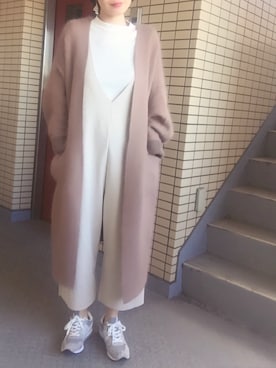 「アイテム（つなぎ/オールインワン、ベージュ系）」を使った、Haruさん（レディース・165cm）の秋コーディネート