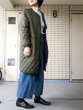 「キルティングコート」｜Haruさん（レディース・165cm）の冬コーディネート