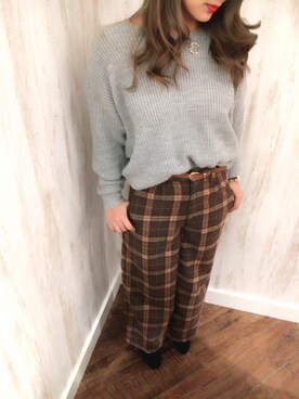 「SpRay（スプレイ）のアイテム（パンツ）」を使った、SpRay横浜VIVREさん（レディース・159cm）の秋コーディネート