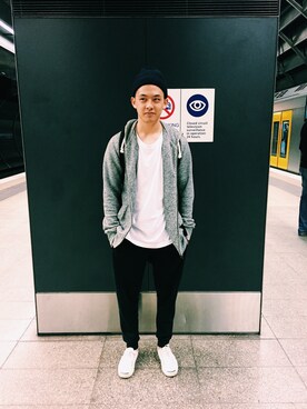 「Daniel Wellington」｜Andrew Minさん（メンズ・180cm）の春コーディネート