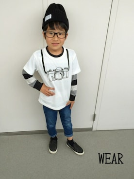 「ADPOSION（アドポーション）のアイテム（帽子）」を使った、hayu＊さん（キッズ・110cm）の春コーディネート
