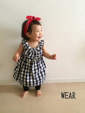 「OSHKOSH（オシュコシュ）のアイテム（ワンピース/ドレス）」を使った、hayu＊さん（キッズ・70cm）の夏コーディネート