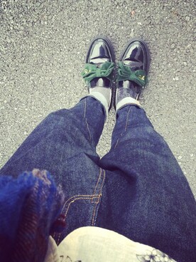 「FRAPBOIS（フラボア）のFRAPBOIS×MARQUIのコラボ（その他シューズ、ブラック系）」を使った、taku521018さん（181cm）の秋コーディネート