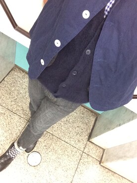 「FRAPBOIS half（フラボアハーフ）のアイテム（デニムパンツ、グレー系）」を使った、taku521018さん（181cm）の秋コーディネート