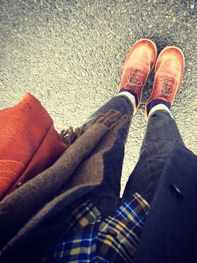 「Ne-net（ネネット）のアイテム（その他シューズ、ブラウン系）」を使った、taku521018さん（181cm）の秋コーディネート