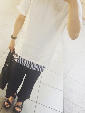 「CABANE de ZUCCa（カバンドズッカ）のアイテム（サンダル）」を使った、taku521018さん（メンズ・181cm）の夏コーディネート