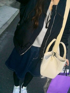 「stradivarius（ストラディバリウス）のアイテム（ブルゾン）」を使った、いとちゃんさん（レディース・160cm）の春コーディネート