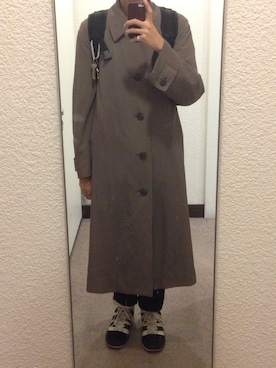 「ISSEY MIYAKE（イッセイミヤケ）のアイテム（ステンカラーコート）」を使った、shinnosukeさん（メンズ・180cm）の秋コーディネート