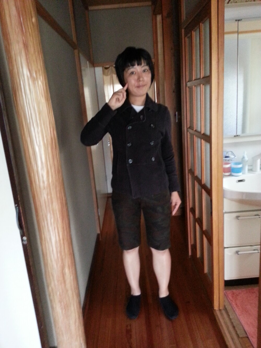 「EDWINの迷彩柄パンツ（その他パンツ、グリーン系）」を使った、ゆりかさん（レディース・165cm）の夏コーディネートの1枚目の写真