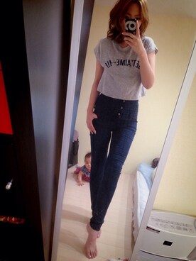 「ハイウエストジーンズ」｜erikaさん（レディース・175cm）の春コーディネート