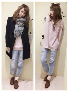 「ZARA BASIC（ザラベーシック）のアイテム（その他アウター）」を使った、erikaさん（レディース・175cm）の冬コーディネート