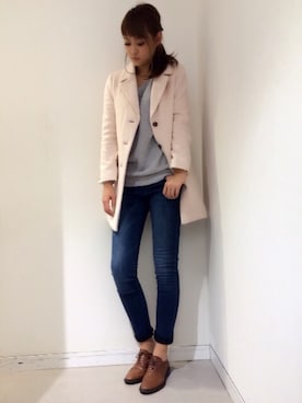 「ペールトーン」｜「アイテム（チェスターコート）」を使った、erikaさん（レディース・175cm）の冬コーディネート
