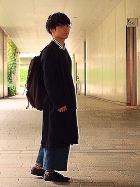 「アイテム（ステンカラーコート）」を使った、りょうさん（メンズ・153cm・10代）の秋コーディネート