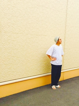 「Hanes」｜「アイテム（ニットキャップ/ビーニー）」を使った、YamaToさん（メンズ・180cm）の夏コーディネート