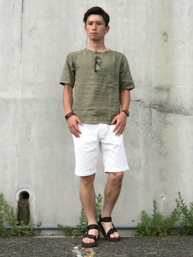 「Daniel & Bob（ダニエル&ボブ）のアイテム（腕時計）」を使った、Tomoさん（メンズ・173cm）の夏コーディネート