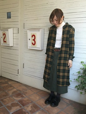 「PAR ICI」｜「アイテム（シャツワンピース）」を使った、PAR ICIさん（レディース）の冬コーディネート