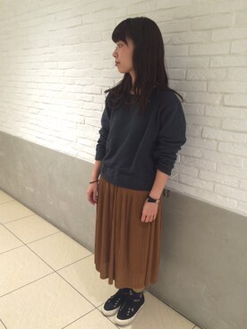 「PAR ICI」｜「アイテム（スウェット）」を使った、PAR ICIさん（レディース・156cm）の秋コーディネート