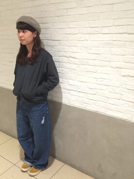 「PAR ICI」｜「アイテム（スウェット）」を使った、PAR ICIさん（レディース・156cm）の秋コーディネート