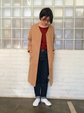 「PAR ICI」｜「アイテム（その他アウター）」を使った、PAR ICIさん（レディース・157cm）の冬コーディネート