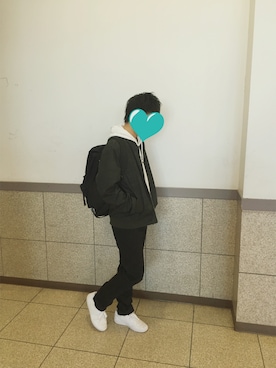 「お買い物」｜「アイテム（チノパンツ）」を使った、ジュンヤさん（メンズ・170cm）の冬コーディネート