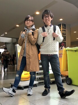 「URBAN RESEARCH（アーバンリサーチ）のアイテム（ステンカラーコート）」を使った、MRA。さん（レディース・157cm）の冬コーディネート