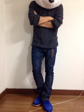 「nonnative（ノンネイティブ）のアイテム（ニット/セーター）」を使った、3cさん（メンズ・167cm）の秋コーディネート