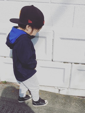 「アイテム（ナイロンジャケット）」を使った、so_ibuさん（キッズ・90cm）の秋コーディネート