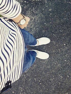 「VANS（バンズ）のアイテム（シューズ、ホワイト系）」を使った、masashiさん（メンズ・170cm）の秋コーディネート