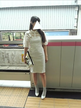 「ビアガーデン」｜「アイテム（サロペット/オーバーオール）」を使った、河童さん（レディース・168cm）の夏コーディネート