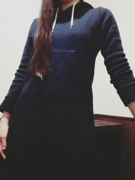 「Planet blue world（プラネットブルーワールド）のアイテム」を使った、河童さん（レディース・168cm）の冬コーディネート