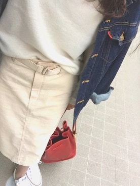 「Ungrid（アングリッド）の 【Casual】ｳﾞｨﾝﾃｰｼﾞGｼﾞｬﾝ （デニムジャケット）」を使った、akh.さん（レディース・155cm）の秋コーディネート