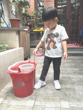 「OSHKOSH（オシュコシュ）のアイテム（Tシャツ/カットソー）」を使った、playplayさん（キッズ・90cm）の春コーディネート