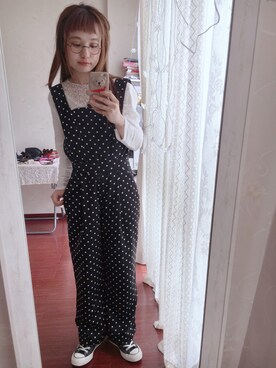 「Chico（チコ）のアイテム（つなぎ/オールインワン）」を使った、aaakiさん（レディース・162cm）の春コーディネート