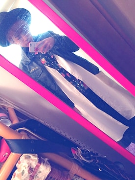 「DOWBL（ダブル）のアイテム（ライダースジャケット）」を使った、なるぽよさん（メンズ・168cm）の冬コーディネート