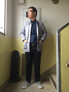 「Carhartt WIP（カーハートダブリューアイピー）のアイテム（カバーオール）」を使った、Shinji Aokiさん（メンズ・177cm）の秋コーディネート