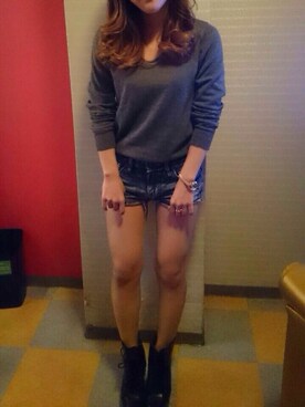 「EGOIST（エゴイスト）のアイテム（ブーツ）」を使った、chiepanさん（レディース・147cm）の春コーディネート