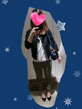 「SPIRALGIRL（スパイラルガール）のアイテム（ミリタリージャケット）」を使った、kumi♡さん（レディース・163cm）の春コーディネート