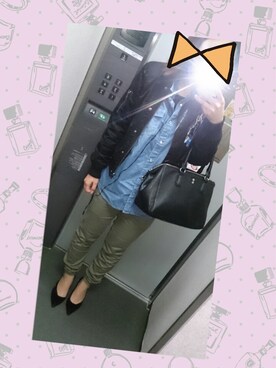「SPIRALGIRL（スパイラルガール）のアイテム（ミリタリージャケット）」を使った、kumi♡さん（レディース・163cm）の春コーディネート