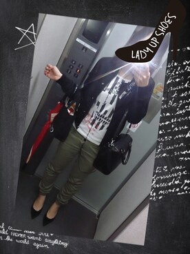 「SPIRALGIRL（スパイラルガール）のアイテム（ミリタリージャケット）」を使った、kumi♡さん（レディース・163cm）の春コーディネート