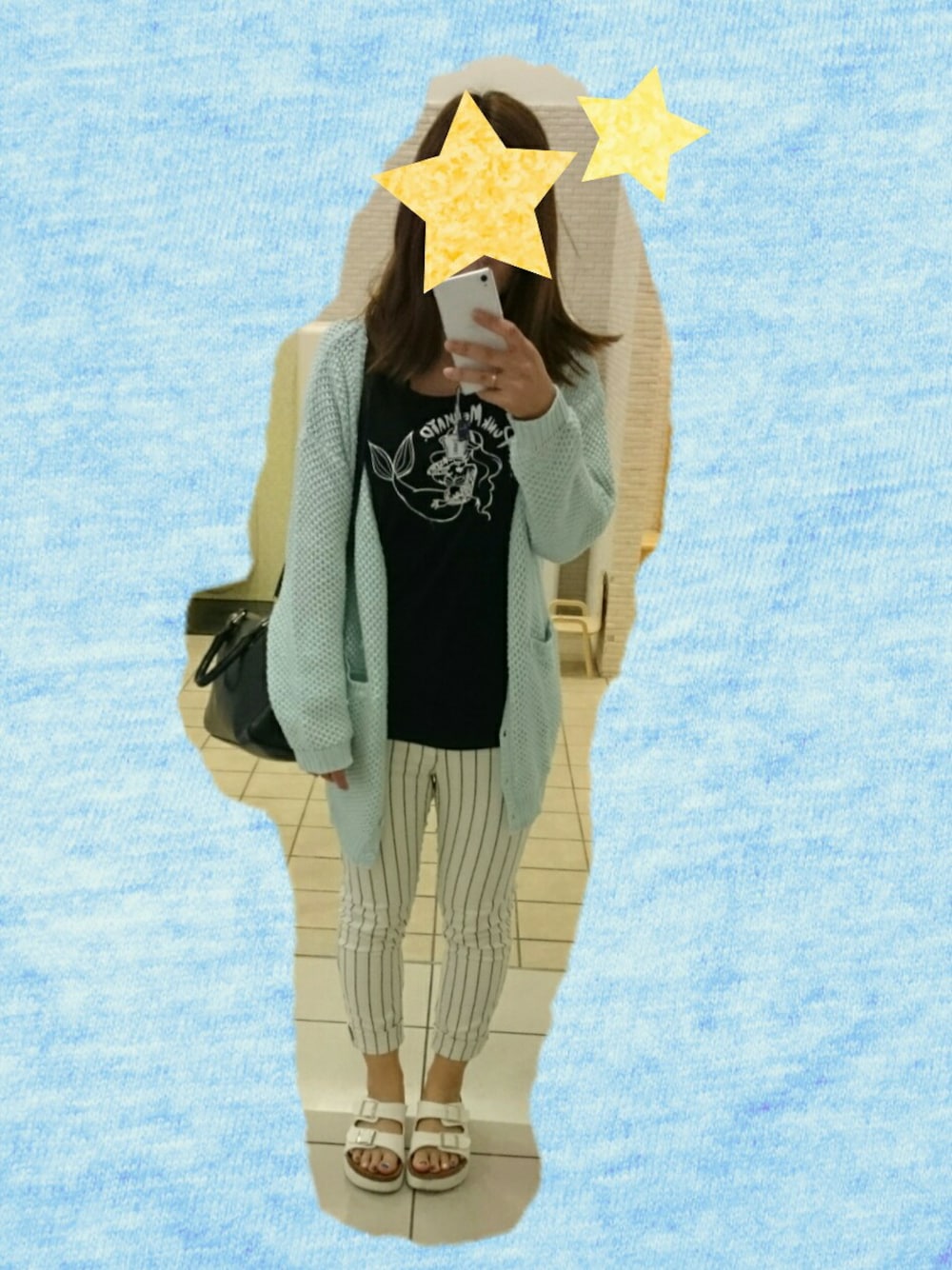 「通勤スタイル」｜「SPIRALGIRLのMIXニットガウン15（カーディガン/ボレロ、グリーン系）」を使った、kumi♡さん（レディース・163cm）の夏コーディネートの1枚目の写真