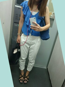 「EGOIST（エゴイスト）のアイテム（トートバッグ）」を使った、kumi♡さん（レディース・163cm）の夏コーディネート