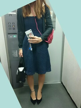kumi♡さんの「WOMEN エクストラファインメリノクルーネックセーター（長袖）＋E」を使ったコーディネート