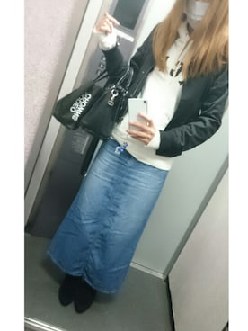 「SPIRALGIRL（スパイラルガール）のアイテム（ミリタリージャケット）」を使った、kumi♡さん（レディース・163cm）の冬コーディネート